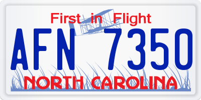 NC license plate AFN7350
