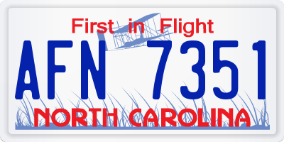 NC license plate AFN7351