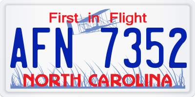 NC license plate AFN7352