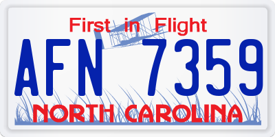 NC license plate AFN7359