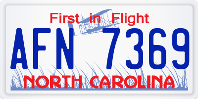 NC license plate AFN7369