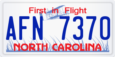 NC license plate AFN7370