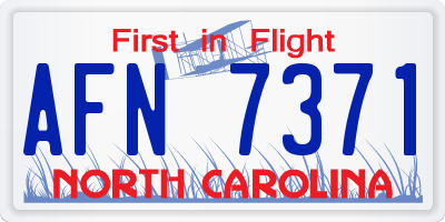 NC license plate AFN7371