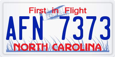 NC license plate AFN7373