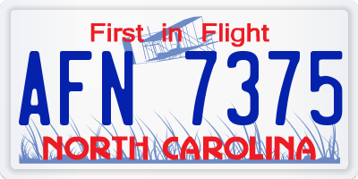 NC license plate AFN7375