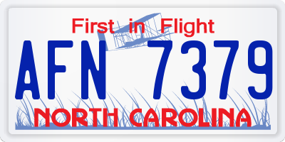 NC license plate AFN7379