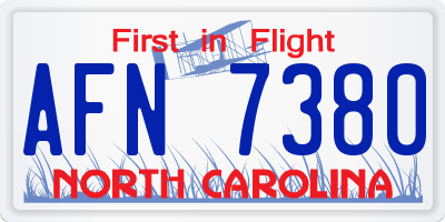 NC license plate AFN7380