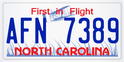NC license plate AFN7389