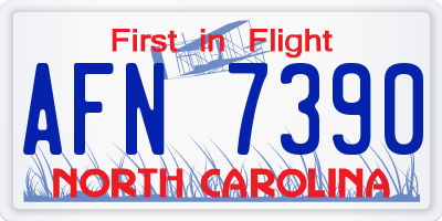 NC license plate AFN7390