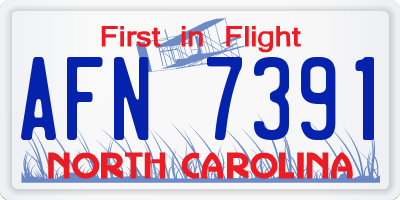 NC license plate AFN7391