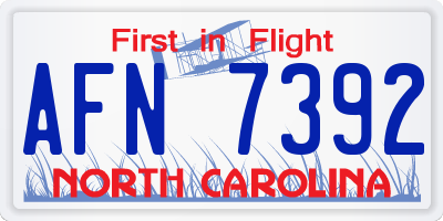 NC license plate AFN7392