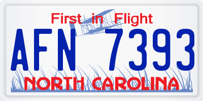 NC license plate AFN7393