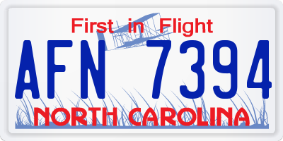 NC license plate AFN7394