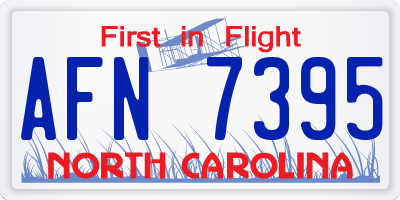 NC license plate AFN7395