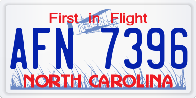 NC license plate AFN7396