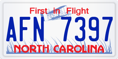 NC license plate AFN7397