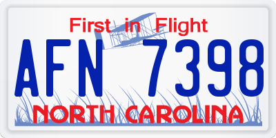 NC license plate AFN7398