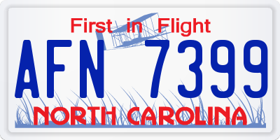 NC license plate AFN7399