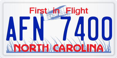 NC license plate AFN7400