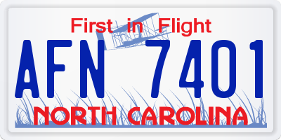 NC license plate AFN7401