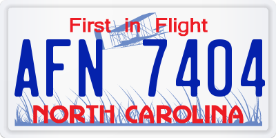 NC license plate AFN7404
