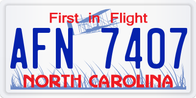 NC license plate AFN7407