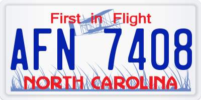 NC license plate AFN7408