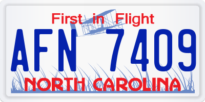 NC license plate AFN7409