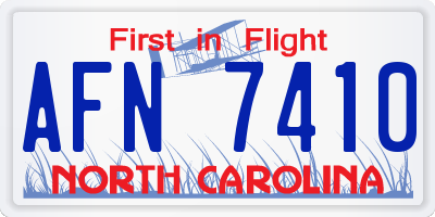NC license plate AFN7410
