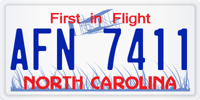 NC license plate AFN7411