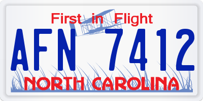 NC license plate AFN7412