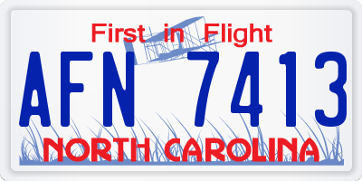 NC license plate AFN7413
