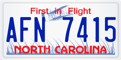 NC license plate AFN7415
