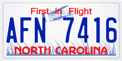 NC license plate AFN7416