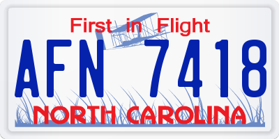 NC license plate AFN7418