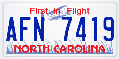 NC license plate AFN7419