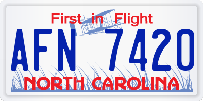 NC license plate AFN7420