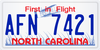 NC license plate AFN7421