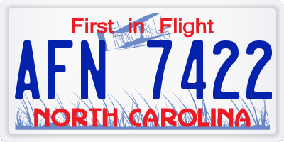 NC license plate AFN7422