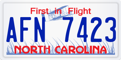 NC license plate AFN7423