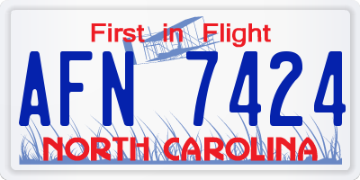 NC license plate AFN7424