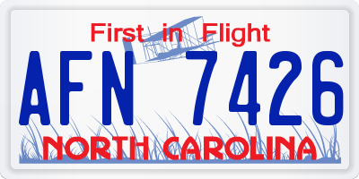 NC license plate AFN7426