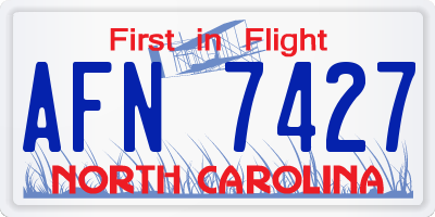 NC license plate AFN7427