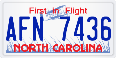 NC license plate AFN7436