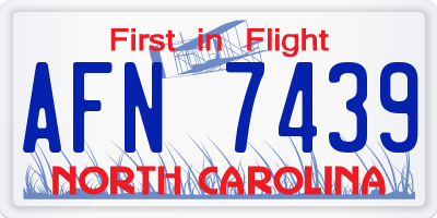 NC license plate AFN7439