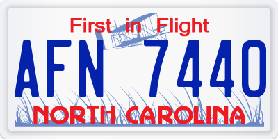 NC license plate AFN7440