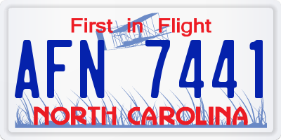 NC license plate AFN7441