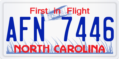 NC license plate AFN7446