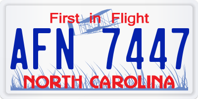 NC license plate AFN7447