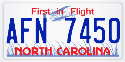NC license plate AFN7450